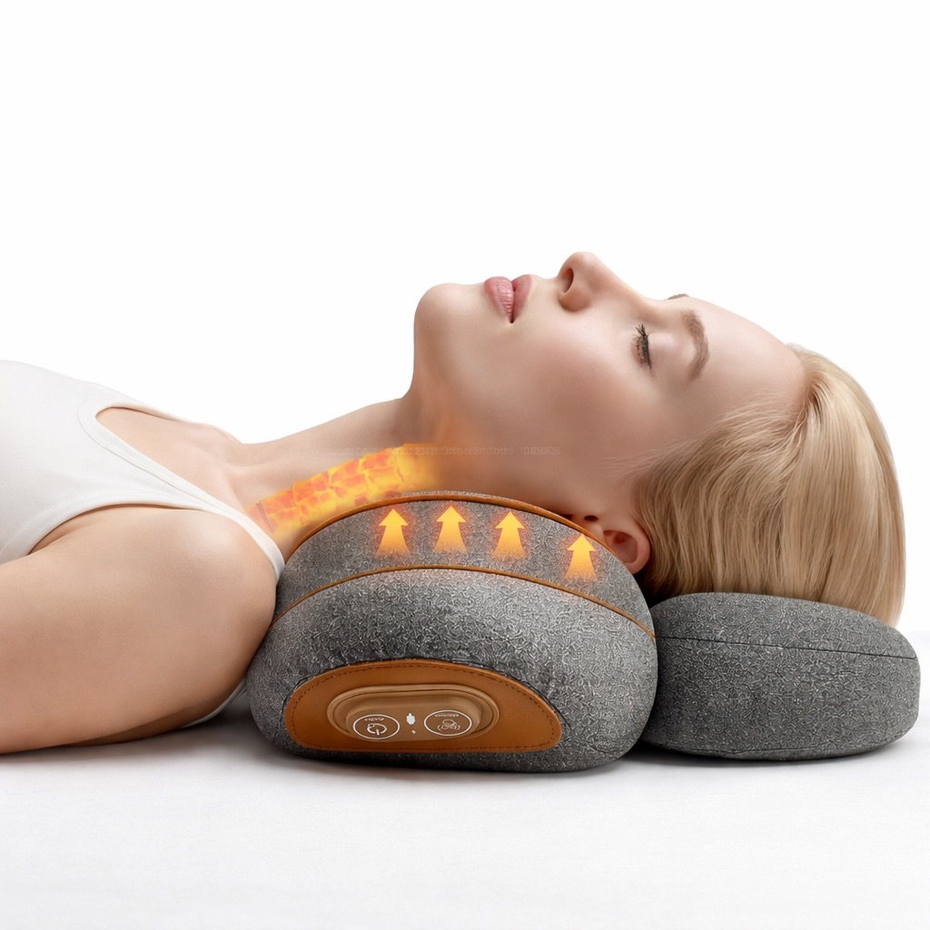 NECK PRO™ 3-in-1 – כרית עיסוי חכמה עם חימום ומתיחת צוואר לשחרור עמוק