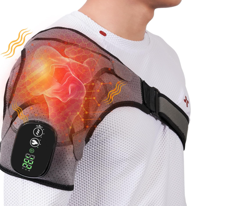 חגורת עיסוי כתפיים חשמלית + חימום ורטט ו3 מצבי עיסוי וחימום