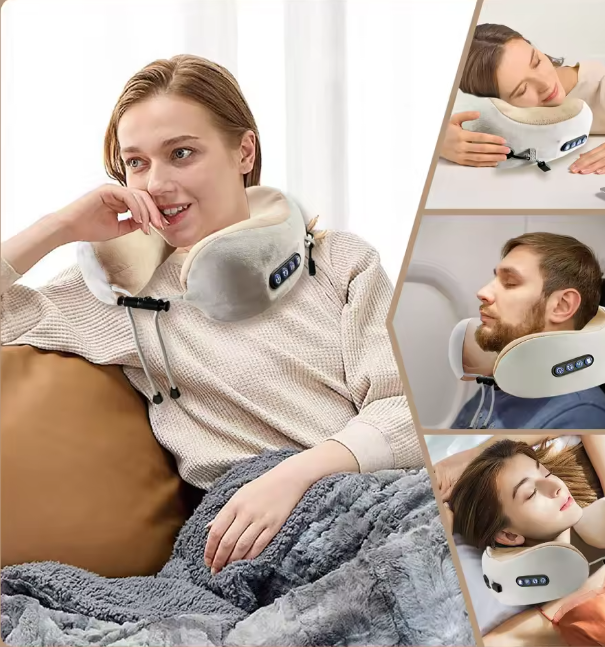 מעסה צוואר חשמלי - כרית בצורת U מעסה כתפיים נייד רב-תכליתי